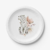 Assiettes En Carton Bachelorette Tropical Boho Tigers (Devant)