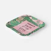Assiettes En Carton Bachelorette Tropical Rose Palm Exotique (Angulaire)