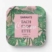 Assiettes En Carton Bachelorette Tropical Rose Palm Exotique (Recto)
