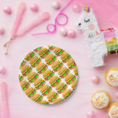 Assiettes En Carton Bacon Cheeseburger (Fête)