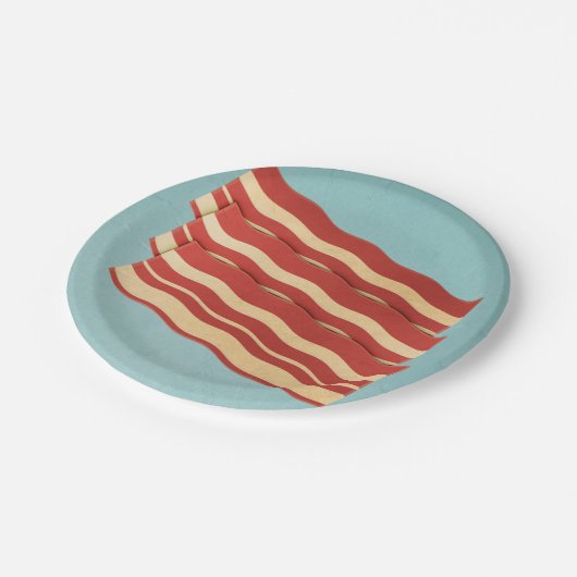 Assiettes En Carton Bacon rétro délicieux (Angle)
