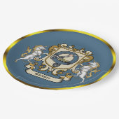 Assiettes En Carton Badge Clan Wallace Bleu Plaque Papier Personnalisé (Angle)