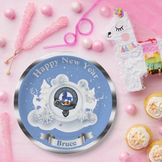 Assiettes En Carton Badge de Clan Bruce personnalisé Hiver (Fête)