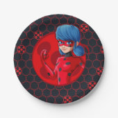Assiettes En Carton Badge rouge Ladybug (Devant)