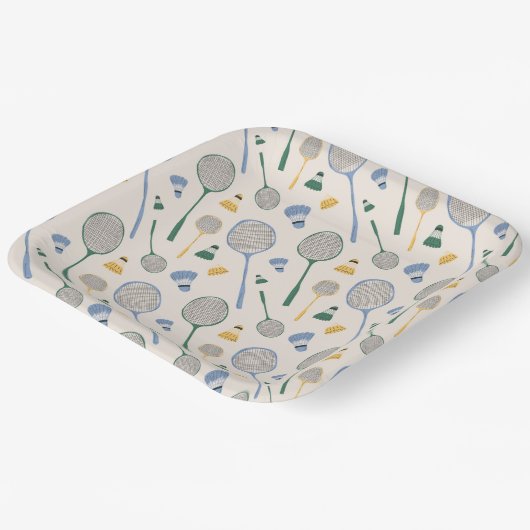 Assiettes En Carton Badminton (Angulaire)