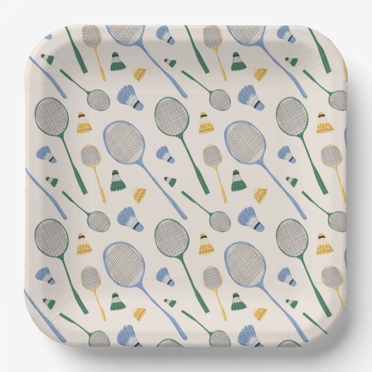 Assiettes En Carton Badminton (Recto)