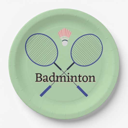 Assiettes En Carton Badminton Design (Devant)