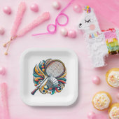 Assiettes En Carton Badminton Graphic (Fête)