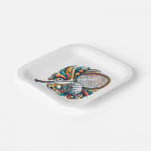 Assiettes En Carton Badminton Graphic (Angulaire)