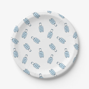 Assiettes En Carton Bagage de cabine Baby shower Motif sans soudure