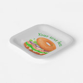 Assiettes En Carton Bagel Saumon personnalisé (Angulaire)