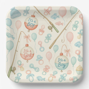 Assiettes En Carton Baguette de pêche Bébé révéler pour les amateurs d