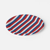 Assiettes En Carton Baguette ondulée rouge, blanc et bleu (Angle)