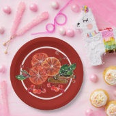 Assiettes En Carton Baguettes de cannelle en tranches d'orange Berries (Fête)