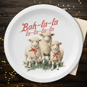 Assiettes En Carton Bah La La Cute Retro Noël Moutons