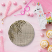 Assiettes En Carton Bahama Breeze Bronze Palm Rustique Burlap Mariage (Fête)