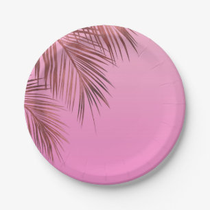 Assiettes En Carton Bahama Breeze Bronze Rose Or Palm Pink Mariage