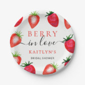 Assiettes En Carton Baies Amoureuses Réception de Mariage aux Fraises (Devant)
