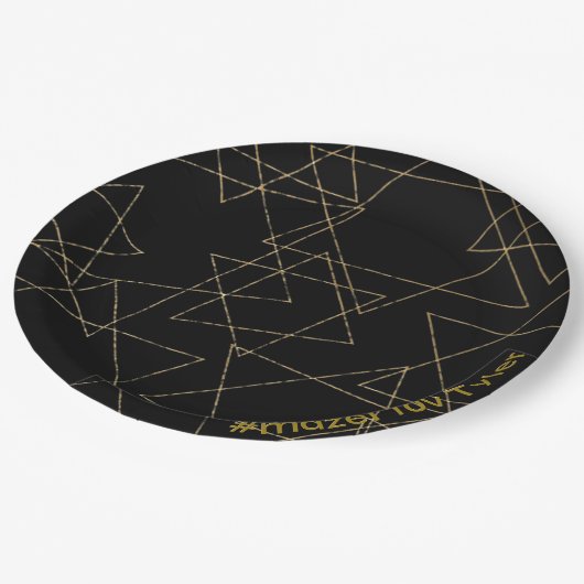 Assiettes En Carton Baies BM ou étoiles Bat mitzvah (Angle)