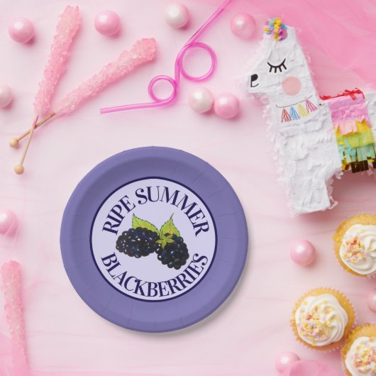 Assiettes En Carton Baies-mûres d'été Blackberry Berry Berries (Fête)