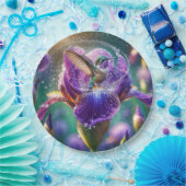 Assiettes En Carton Baignade des colibris dans un Iris (Fête)