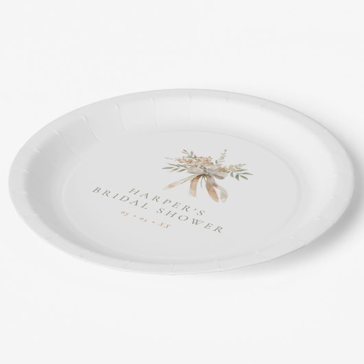 Assiettes En Carton Baigne Bohème & Fleurs de Sauge & Nœud Papillon Ba (Angle)