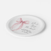 Assiettes En Carton Baigne de mariage rose chic aquarelle (Angle)