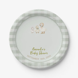 Assiettes En Carton Baignée de bébé Mother Goose et oison