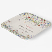 Assiettes En Carton Baigneuse Bohème Fleurs Papillons Shower de Mariag (Angulaire)