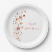 Assiettes En Carton Baigneuse de mariage bohème Terracotta à fleurs sa (Devant)