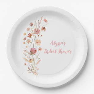 Assiettes En Carton Baigneuse de mariage bohème Terracotta à la fleur 