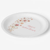 Assiettes En Carton Baigneuse de Mariage Fleur de Boho Terracotte (Angle)