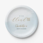 Assiettes En Carton Bain de bébé Cloud 9 Bleu Céleste (Devant)