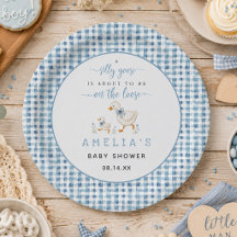 Bain de bébé garçon Silly Goose Dusty Blue Gingham