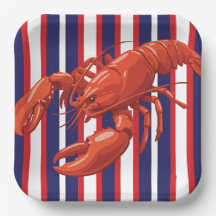 Bain de homard rayé rouge, blanc et bleu