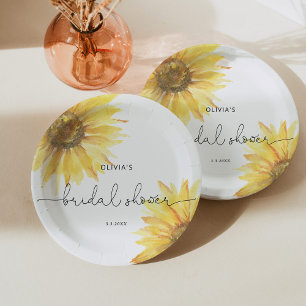 Assiettes En Carton Bain de soleil minimaliste aquarelle mariage
