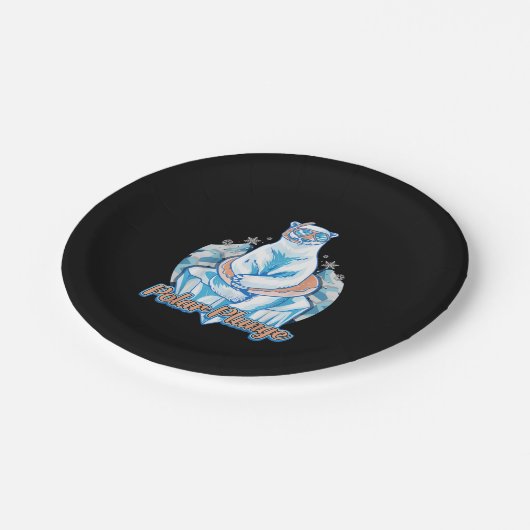 Assiettes En Carton Bain Polaire Plongée Ice Jump Funny Ours Polaire B (Angle)