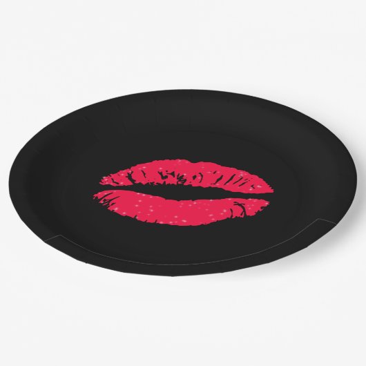 Assiettes En Carton Baiser à lèvres (Angle)