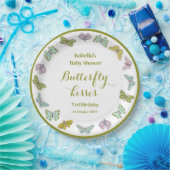Assiettes En Carton Baisers à papillon Décor Baby shower fille (Fête)