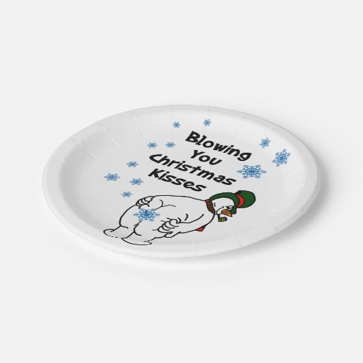 Assiettes En Carton Baisers de Noël Snowman (Angle)