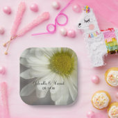 Assiettes En Carton Baisson blanc doux sur Mariage gris (Fête)