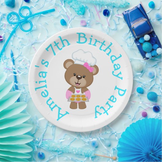 Assiettes En Carton Baking Bear Anniversaire (Fête)