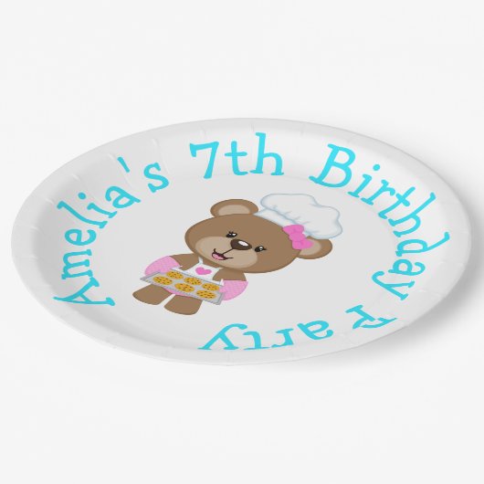 Assiettes En Carton Baking Bear Anniversaire (Angle)