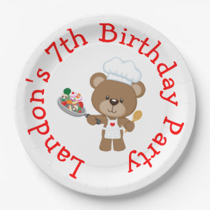 Assiettes En Carton Baking Bear Anniversaire