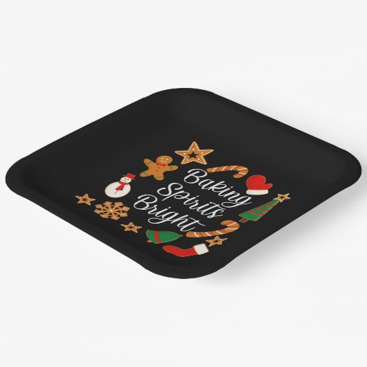 Assiettes En Carton Baking Spirits Bright Gingerbread Noël Cookie (Angulaire)