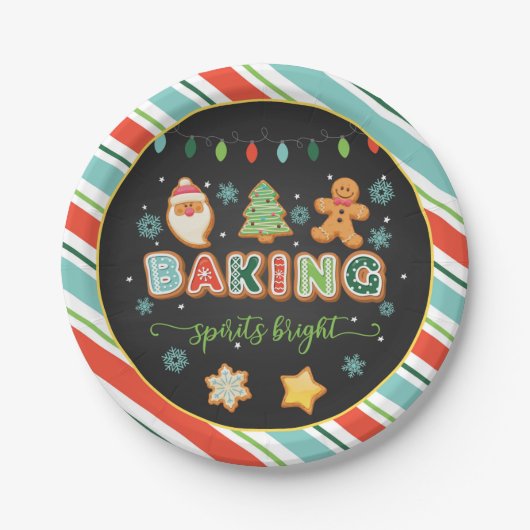 Assiettes En Carton Baking Spirits Plaque Lumineuse - Noir (Devant)