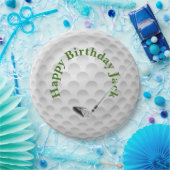 Assiettes En Carton Bal de golf blanc avec plaque de papier d'annivers (Fête)