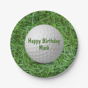 Assiettes En Carton Bal de golf d'anniversaire sur plaque de papier d'