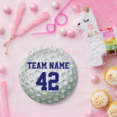 Assiettes En Carton Bal de golf peint avec nom (Fête)