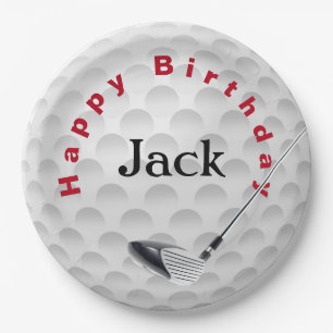 Assiettes En Carton Bal Et Club De Golf Anniversaire
